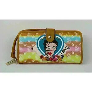 NEW! Betty Boop Women's Lany Vegan Wristlet Wallet